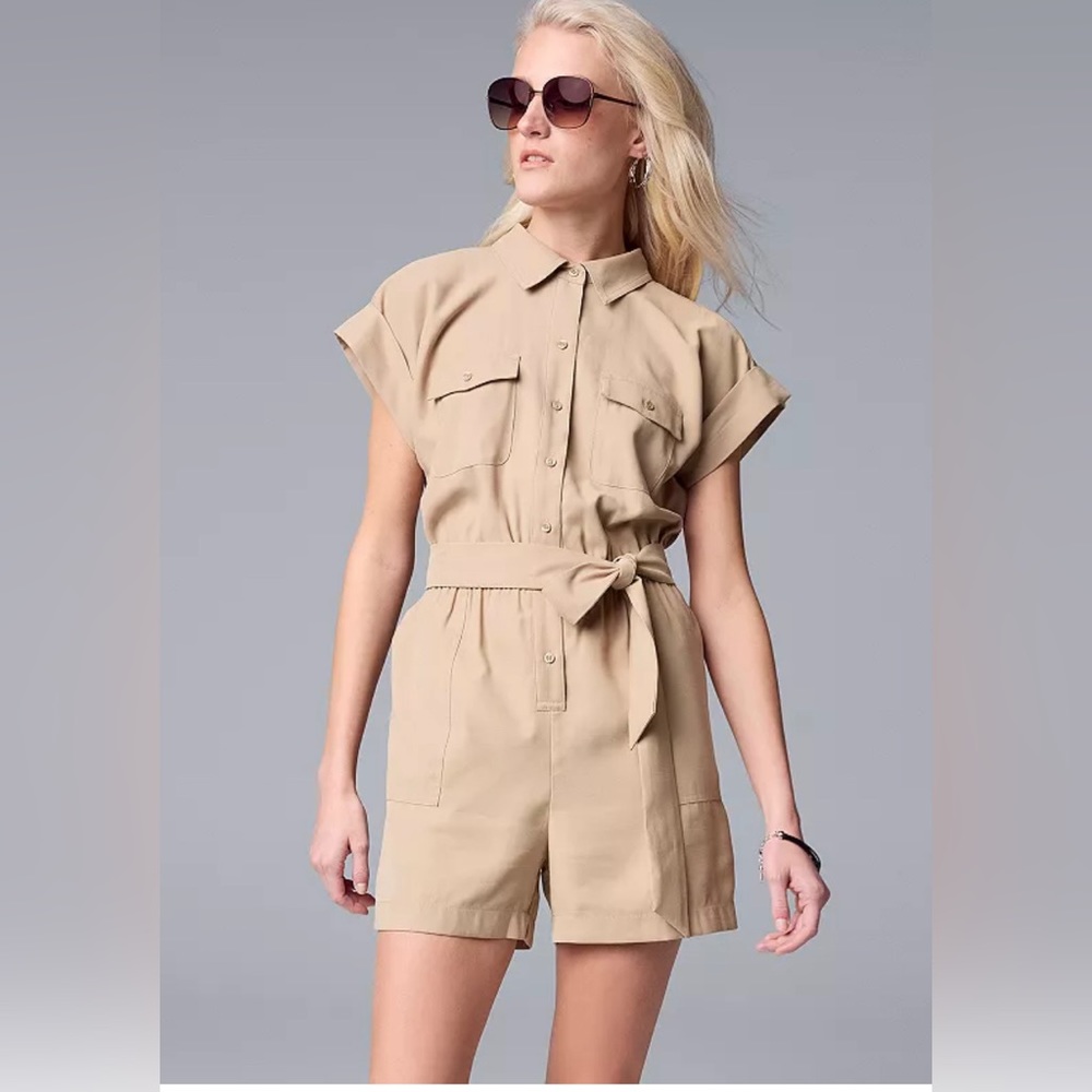 Simply Vera Vera Wang Belted Utility Romper